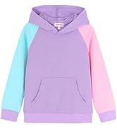 JESKIDS Sweatshirt for Girls Pullover Hoodie Colorblock Long Sleeve Outwear Fashion Tops with Poc...