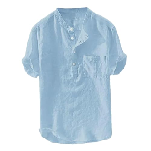 T-shirt col en V homme pour vos sorties estivales avec son style demi-col vintage uni
