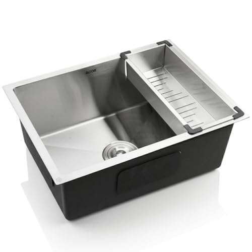 Image of ALTON HMS25005, SS-304 Grade, 24x18x9 INCH, Handmade Single Bowl Sink, Matte