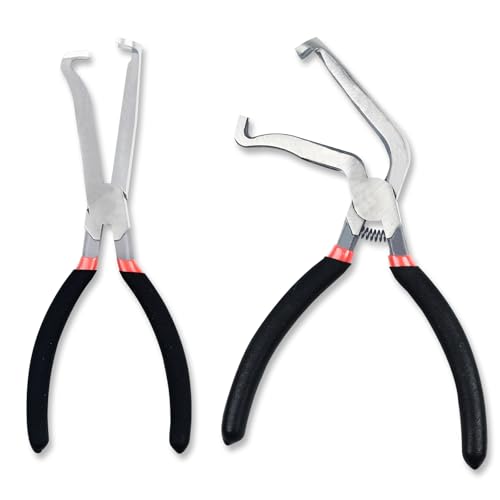 Upgraded 37960 Electrical Disconnect Pliers, Dual-Angle Heads (Straight & 60°), 8in Automotive Tool for Push Tab Style Connector Removal, Durable & Easy to Use