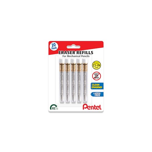 Gommes pour porte-mine Pentel 5 tubes de 4 pièces fournitures de bureau