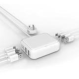 Qurzou USB Charging Station 40W, 8 Port USB C Charger Hub Multiport,PD Fast Charger Dock for iPhone,iPad,Samsung, Tablets,Fan