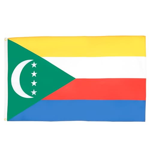 AZ FLAG - Drapeau Comores - 150x90 cm - Drapeau Comorien 100% Polyester Avec Oeillets Métalliques Intégrés - Pavillon 110 g