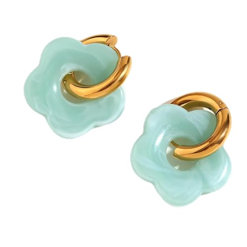Créoles en acier plaqué or 18 carats pour un look vintage coloré