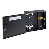 ICC Fiber Optic Wall Mount Enclosure – 4 Slots for LGX Compatible Adapter Panels or Cassettes (Sold Separately), Fiber Enclosure Supports up to 96 Fibers, Secure Fiber Management Solution, ICFODE41WM