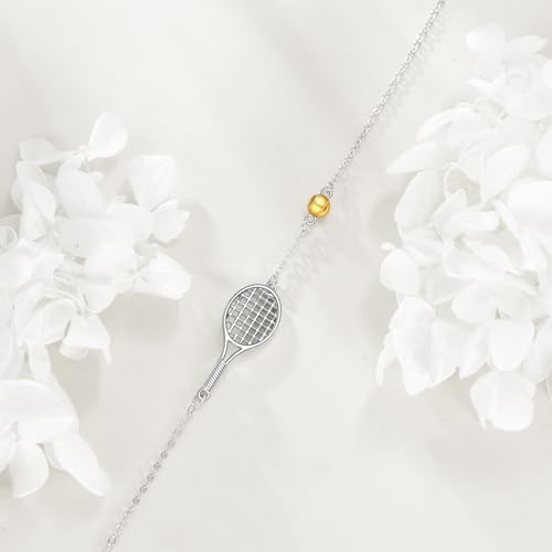 Tobillera de tenis de plata de ley S925 mujer cadena de tobillo ajustable joyería 4