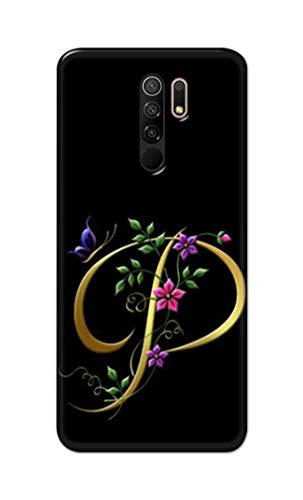 Image of Printed Hard Back Cover Case for Mi Redmi 9 Prime Back Cover (Alphabet P) -1803