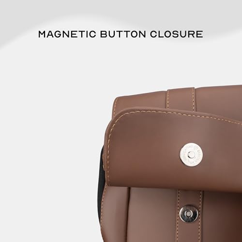 Image of Assembly Vintage 21L Laptop Backpack for Men Women 15.6 Inch Leatherette Office Travel Bag with Hidden Magnetic Flap Closure