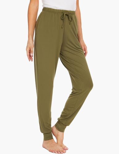 Image of GYS Women's Pajama Pants - Viscose Made from Bamboo, Joggers Pants with Pockets Comfy Lounge Sleep Pants Pj Bottoms