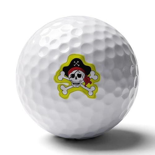 Pirate Skull Practice Golf Ball Realistic Feel and Long Lasting Limited Training Balls Gifts for Men Women
