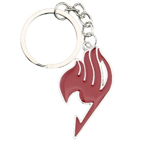 Preisvergleich Produktbild letaowl Schlüsselanhänger Fairy Tail Schlüsselanhänger Gilde Logo Tattoo Abzeichen Rot Emaille Schlüsselanhänger Schlüsselanhänger Ring Anime Modeschmuck