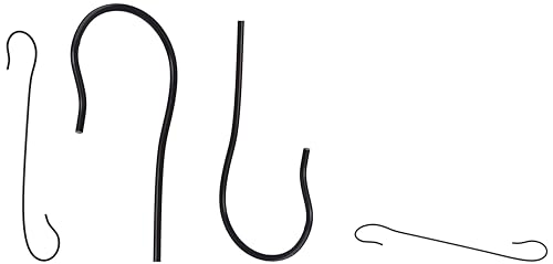 Image of Amazon Brand - Solimo Iron Extension Large S Hooks for Hanging Plant Basket /Lanterns /Outdoor Bird Feeder House /Pots & Pans | Metal Hooks for Home /Patio Decor (Black, Set of 5)