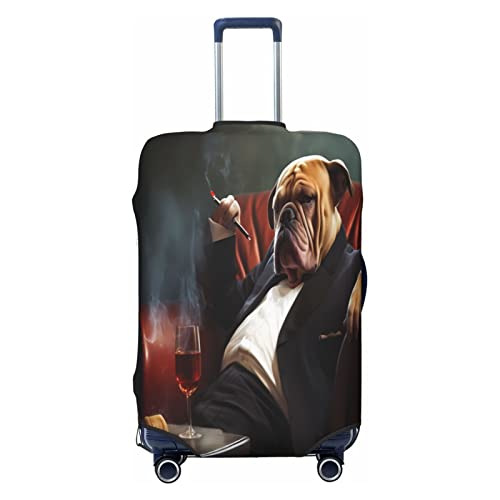 Groamaup Travel Luggage Cover Hipster English Bulldog Puppy Dog Luggage Suitcase Protector Baggage Fit 29-32 Inch