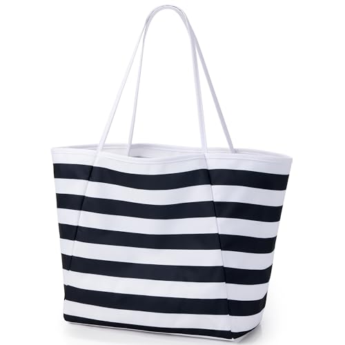 Image of KALIDI Beach Tote Bag Women Large Waterproof Sandproof Shoulder Handbag Packable Grocery Bag Hobo Purse for Picnic Vacation