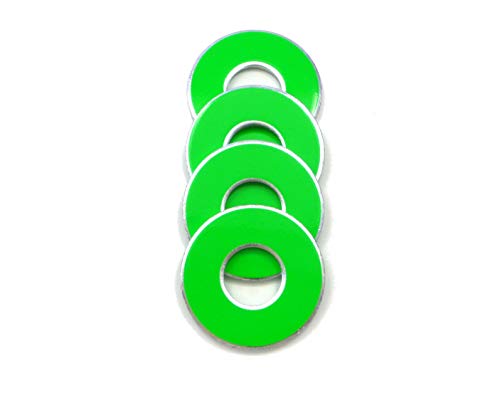 Get Outside Games 4 Neon Fluorescent VVashers - Washer Toss/Washer Game Washers - 5 Colors (Green, 4 VVashers)