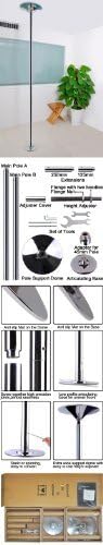 Removable Exotic Stripper Dancing Pole Dance Pole 45mm 9.5FT