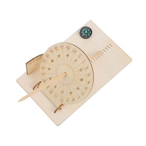 Cabilock Modelo de Reloj Solar de Madera DIY Juguete Científico Educativo para Aprender la Hora con Sombra Solar Instrumento de Ensamblaje Fácil para Adultos