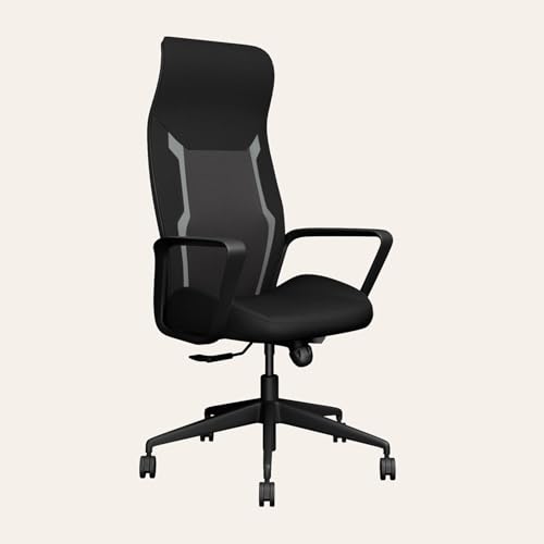 Image of Interio by Godrej Tecno High Back Fabric Ergonomic Gaming Chair (Black) 1-Year Warranty, Fixed Armrest, Adjustable Lumbar and Height