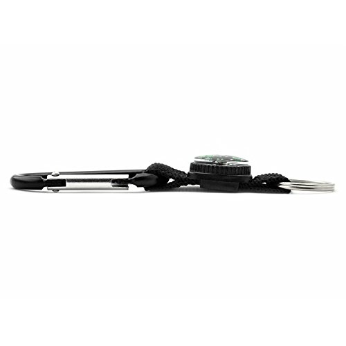PRECORN Schlüsselanhänger mit Kompass und Karabiner - Outdoor Accessoire für Camping und Wandern - Robuster Rucksack Anhänger mit Notfall Kompass - Ideales Outdoor Zubehör