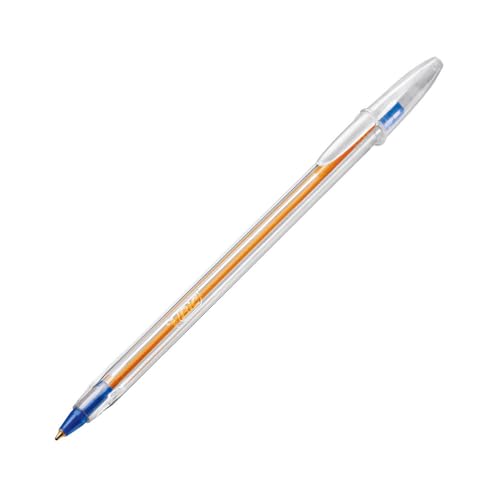 BIC, Caneta Esferográfica Escrita Fina, Cristal Fina, Azul e Preta, 2 Unidades