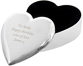 Personalised Silver Plated Trinket Jewellery Box; Valentines Gift Engraved Free