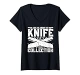 Photo Gallery donna ask me about my knife collection maglietta con collo a v Photo Gallery donna ask me about my knife collection maglietta con collo a v