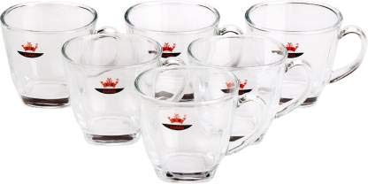 GLASSWORLD -Glass for every class-Imported Stylish Tea and Coffee Cups, Set of 6 Pieces, 150 ml