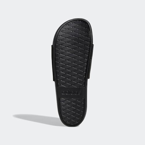 adidas Unisex Adilette Comfort Slide Sandal, Black/White/Black, 10 US Women | Image 3