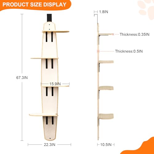 Árbol para gatos colgante de puerta, 4 niveles miniatura 5