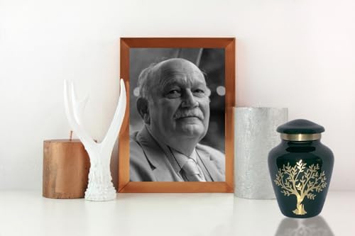 Image of Tree of Life Keepsake Small Keepsakes Urn for Human Ashes - Decorative Urn for Ashes Adult Female & Male, Funeral Urns - Dark Green