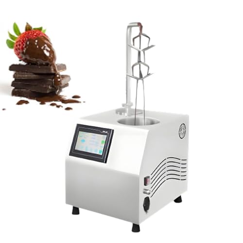 SIEEOUR Máquina Dispensadora De Chocolate Automática 5.5L, Máquina Templadora De Chocolate, Equipo Templador Comercial con Mesa Vibratoria para Fuente, Inmersión De Fresas