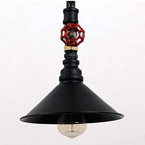 Lámpara de techo de hierro forjado negro estilo americano con diseño de ingeniería retro 3