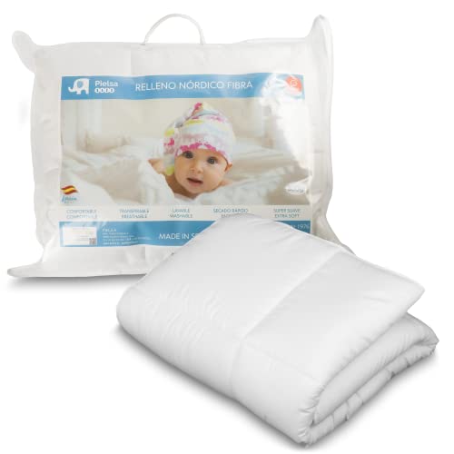 Pielsa Baby | Edredón Cuna 100x120, edredón Bebe de Fibra 300 gr higiénico y Transpirable, edredón Cuna Bebe otoño-Invierno