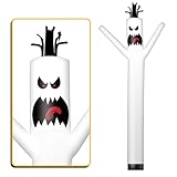 GOODENY Tubo inflable fantasma de 15 pies de alto (18 pulgadas de diámetro), loco y ondulado bailando para decoración al aire libre, publicidad, promoción de negocios, tema de Halloween (soplador no