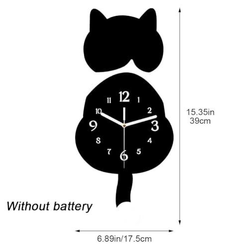 Reloj de pared de gato reloj decorativo de pendulo DIY moderno 8