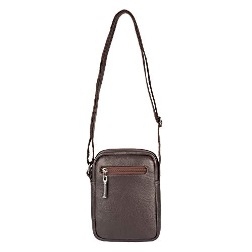 Bolsa masculina shoulder bag de couro Pietro - Café
