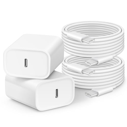 i Phone 16 15 Charger Fast Charging, 20W USB C Wall Charger i Pad Pro Charger with 6FT Type C Cable for i Phone 16 15/16 15 Pro Max/16 15 Pro/16 15 Plus/i Pad Pro/i Pad Air and More (2-Pack)(White)