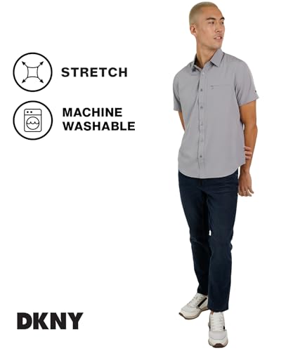 DKNY Mens Short Sleeve Button Down Shirts - Quick Dry Shirts for Men | Wrinkle Resist Stretch Mens Button Up Shirts4