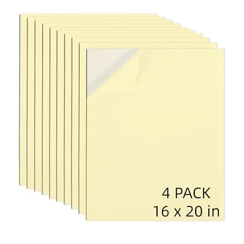 AXELIP Self Stick Mounting Board 16 X 20 inch 2mm Thickness for Cross Stitch Photo Frame Backing 4 Pack