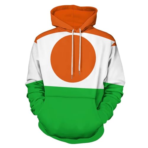 Sweat à capuche pour homme avec imprimé drapeau Niger pull unisexe de sport