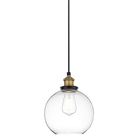 Linea di Liara Primo Large Black and Gold Glass Globe Pendant Light Fixture Farmhouse Pendant Lighting for Kitchen… 31cjRO2EtML. SS280
