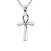 ZBOMR Collana Con Ciondolo Religioso Croce Ankh Copta In Acciaio Inossidabile Da Uomo Moda Egiziana Chiave Della Vita Collana Con Croce Ankh Gioielli Unisex Catena Da 20 Pollici (Silver)