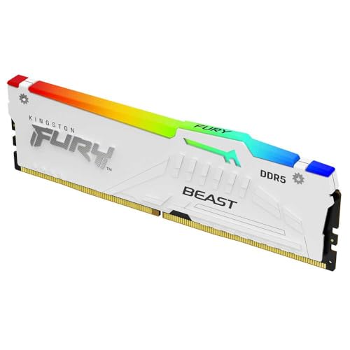 FURY Beast Bianco RGB 32GB (2x16GB) 6000MT/s DDR5 CL30 DIMM Memoria Gaming per Computer Fissi Kit da 2 AMD EXPO/ Intel XMP - KF560C30BWEAK2-32 - RAM - Immagine 1