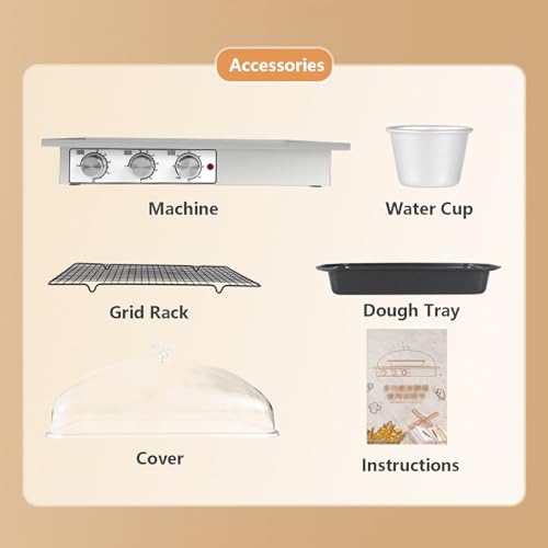 UMJIGF Commercial Dough Proofer - Bread Fermentation Machine with 24~54°C Temperature, 60-100% Humidity, 0-120 min Time - Electric Sourdough Bread Making Tools Kit for Fermentation,L,S