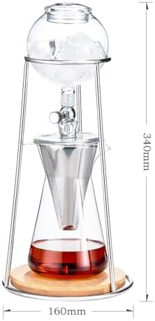 Cold Brew Drip Tower with Adjustable Water Flow,Cold Brew Drip Tower - Iced Coffee Maker with Reusable Filter, 600ml Capacity, Adjustable Dripper for Perfect Cold Brew Coffee & Tea - Enjoy S
