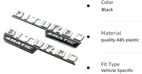 Image of 3D Car 4MATIC Logo ABS Letter Emblem Decal for Mercedes Benz Side Fender Rear Trunk Emblem Badge Chrome Decal Sticker (Silver)