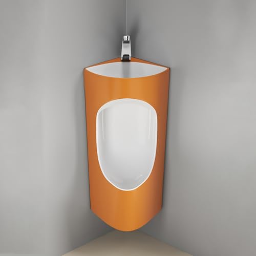 インテリジェントセンサーフラッシュ男性用小便器、洗面台と蛇口付き、壁掛けセラミック、商業用防臭防滴