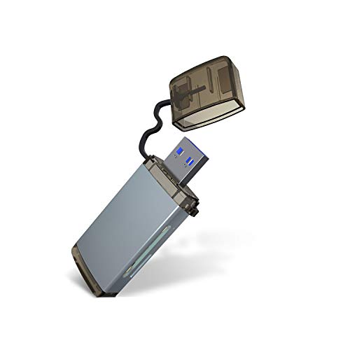 Rytaki SD Card Reader, 2-in-1 USB 3.0 Memory Card Reader hub for SDXC, SDHC, SD, MMC, RS-MMC, Micro SDXC, Micro SD, Micro SDHC Card and UHS-I Cards, Aluminum
