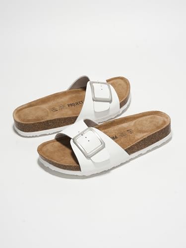 Image of Project Cloud 100% Genuine Leather Sandals Women Comfortable Womens Slides