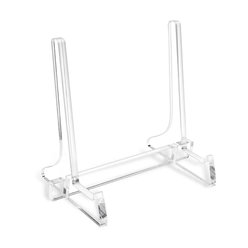 PapakeNook 5.9 inch Clear Acrylic Easel Decorative Plate Stands for Display